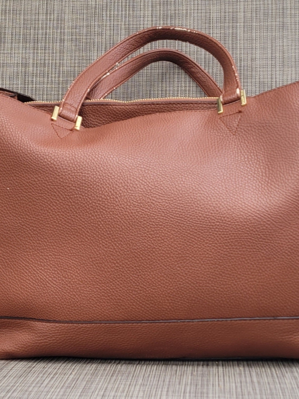 Steve Madden Leather Tote with Gold Accents - Women's Handbag - Picture 6 of 9